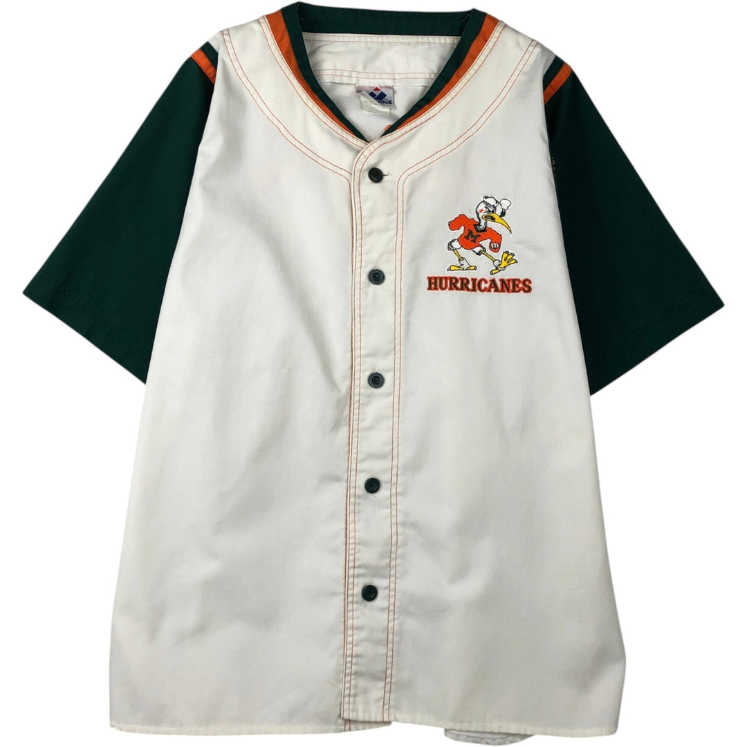 90'S APEX ONE College Game Shirt Baseball Shirt Men's Size L (Equivalent) Vintage polyester ivory Vintage Second Hand