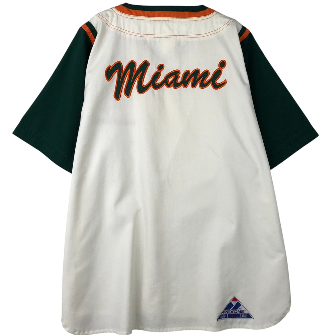 90'S APEX ONE College Game Shirt Baseball Shirt Men's Size L (Equivalent) Vintage polyester ivory Vintage Second Hand