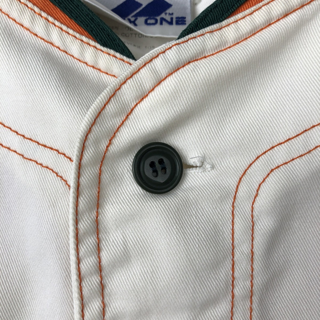 90'S APEX ONE College Game Shirt Baseball Shirt Men's Size L (Equivalent) Vintage polyester ivory Vintage Second Hand