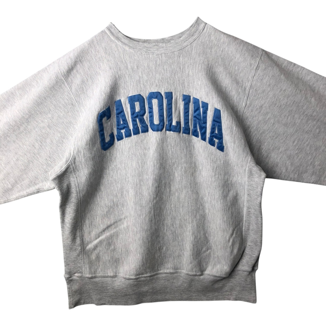 90'S Champion Reverse Weave Embroidered Tag University of North Carolina College Sweatshirt (Men's XL equivalent) cotton gray type Vintage Second Hand