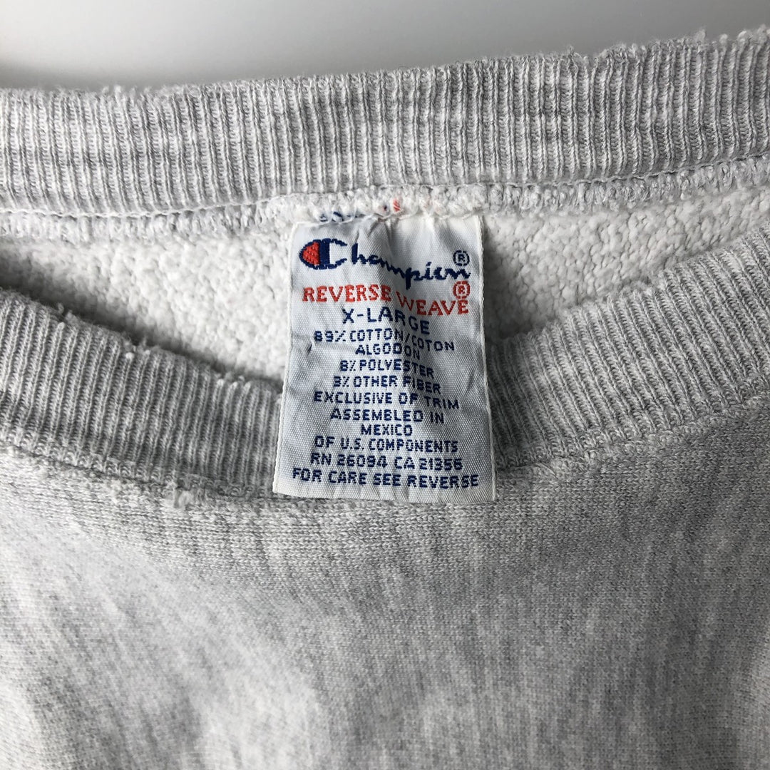 90'S Champion Reverse Weave Embroidered Tag University of North Carolina College Sweatshirt (Men's XL equivalent) cotton gray type Vintage Second Hand