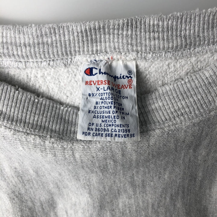 90'S Champion Reverse Weave Embroidered Tag University of North Carolina College Sweatshirt (Men's XL equivalent) cotton gray type Vintage Second Hand