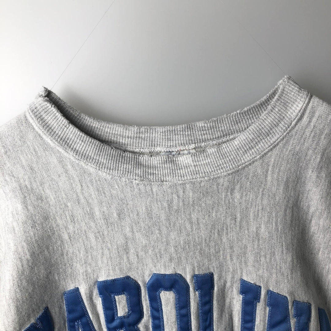 90'S Champion Reverse Weave Embroidered Tag University of North Carolina College Sweatshirt (Men's XL equivalent) cotton gray type Vintage Second Hand