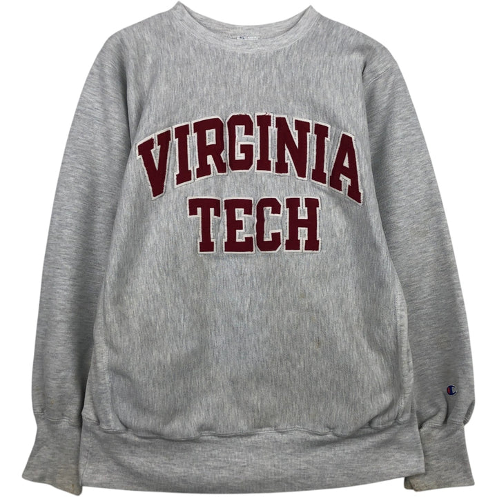 90'S Champion Reverse Weave Embroidered Tag College Sweatshirt Trainer Men's Size L Vintage cotton gray type Vintage Second Hand