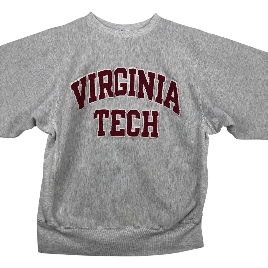 90'S Champion Reverse Weave Embroidered Tag College Sweatshirt Trainer Men's Size L Vintage cotton gray type Vintage Second Hand