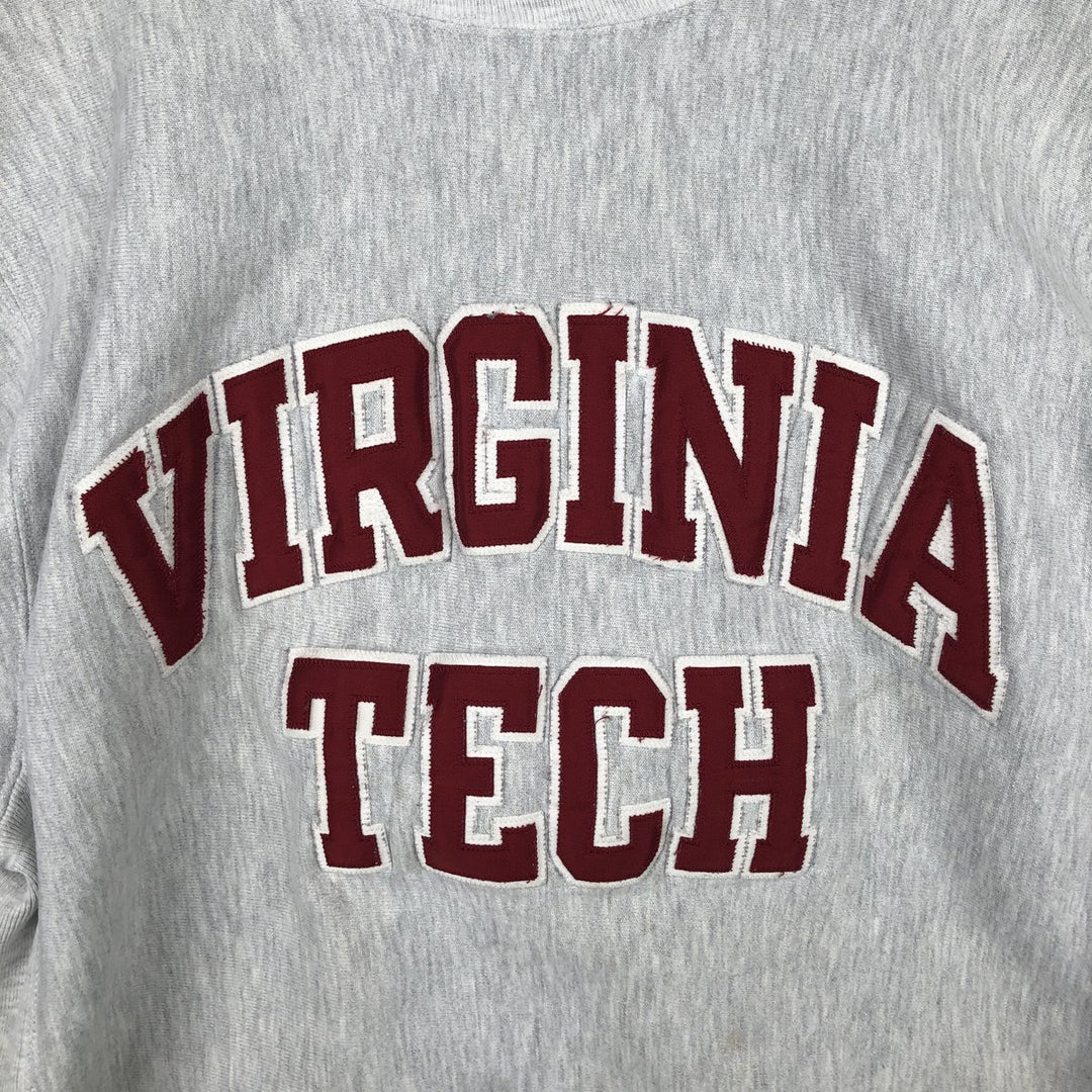 90'S Champion Reverse Weave Embroidered Tag College Sweatshirt Trainer Men's Size L Vintage cotton gray type Vintage Second Hand