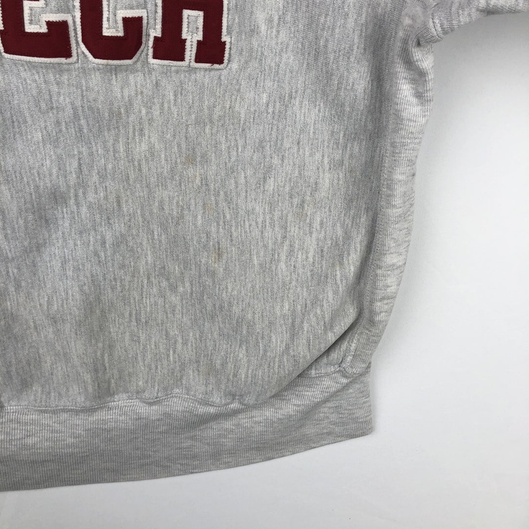 90'S Champion Reverse Weave Embroidered Tag College Sweatshirt Trainer Men's Size L Vintage cotton gray type Vintage Second Hand