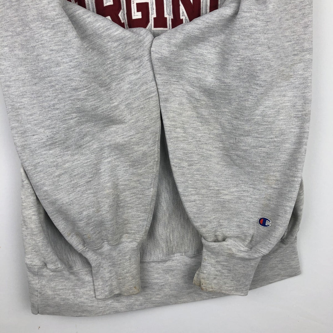 90'S Champion Reverse Weave Embroidered Tag College Sweatshirt Trainer Men's Size L Vintage cotton gray type Vintage Second Hand
