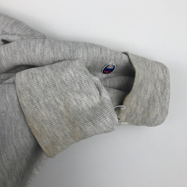 90'S Champion Reverse Weave Embroidered Tag College Sweatshirt Trainer Men's Size L Vintage cotton gray type Vintage Second Hand