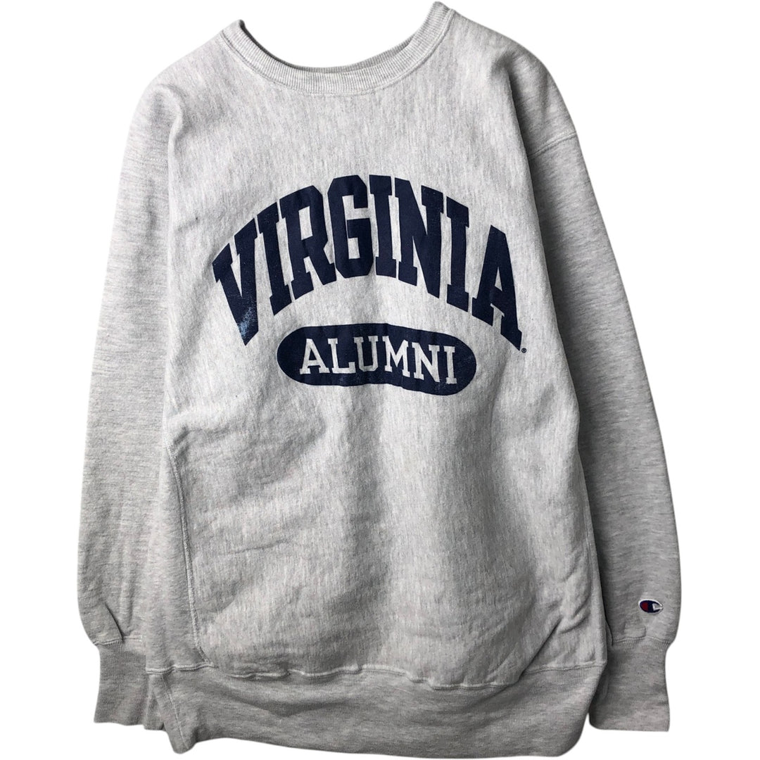 90'S Champion Reverse Weave Embroidered Tag College Sweatshirt Trainer Men's XL Vintage cotton gray type Vintage Second Hand