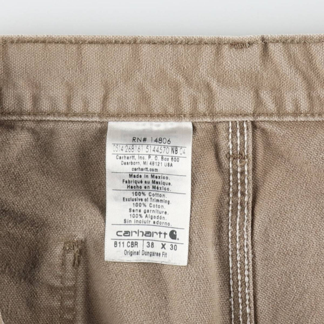 Carhartt Original Dungaree Fit Duck Painter Pants, Men's, W37 equivalent cotton brown type Vintage Second Hand