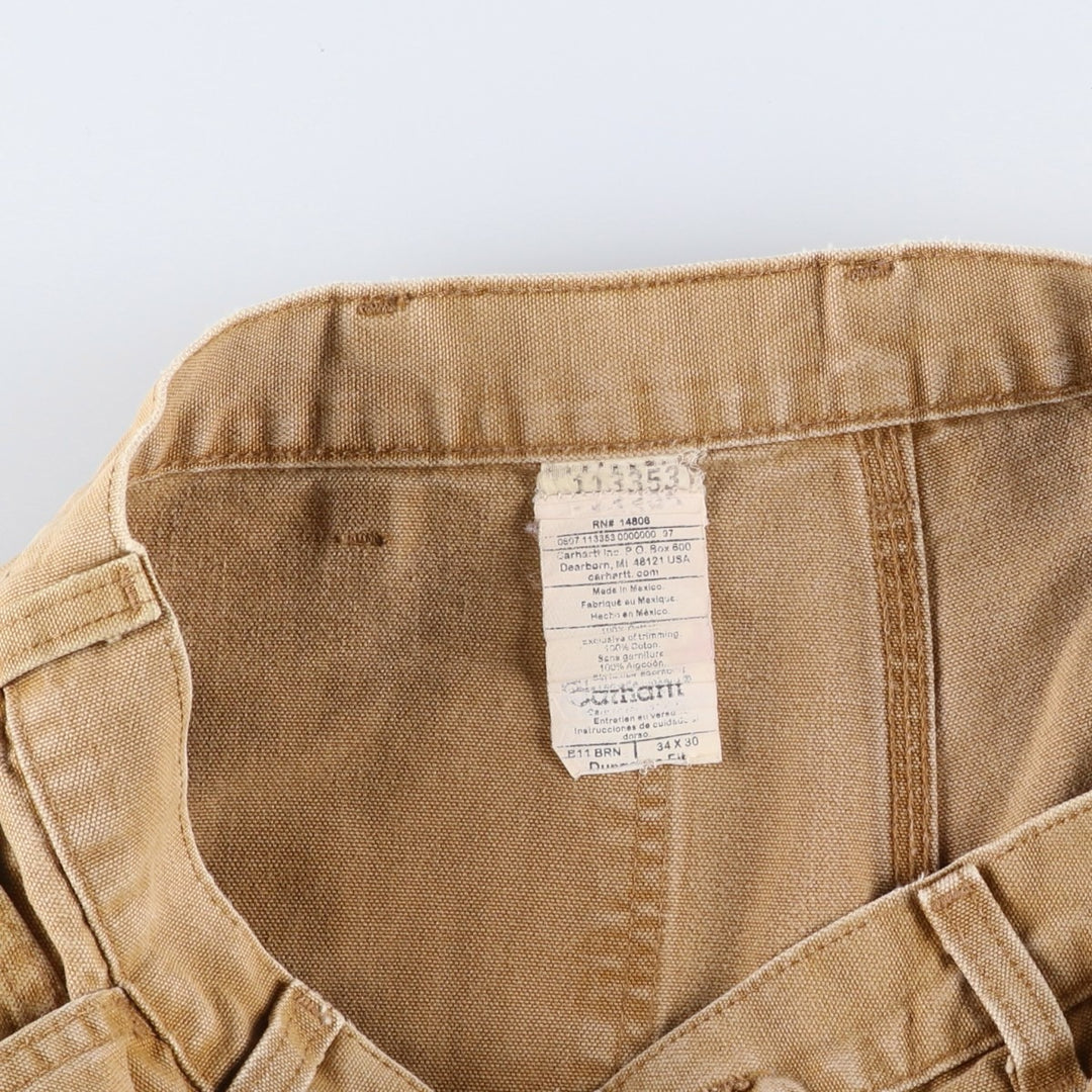 Carhartt Dungaree Fit Duck Painter Pants, Men's, W34 equivalent cotton brown type Vintage Second Hand