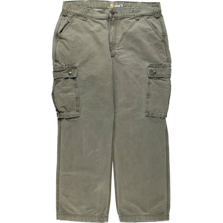 Carhartt Relaxed Fit Duck Work Pants Cargo Pants Men's W37 (approx.) cotton Khaki type Vintage Second Hand