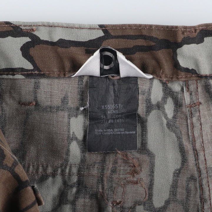 Civilian-made 10x Camouflage Pattern Treebark Camo Military Cargo Pants, Made in USA, Men's W33 equivalent. polyester Khaki type Vintage Second Hand