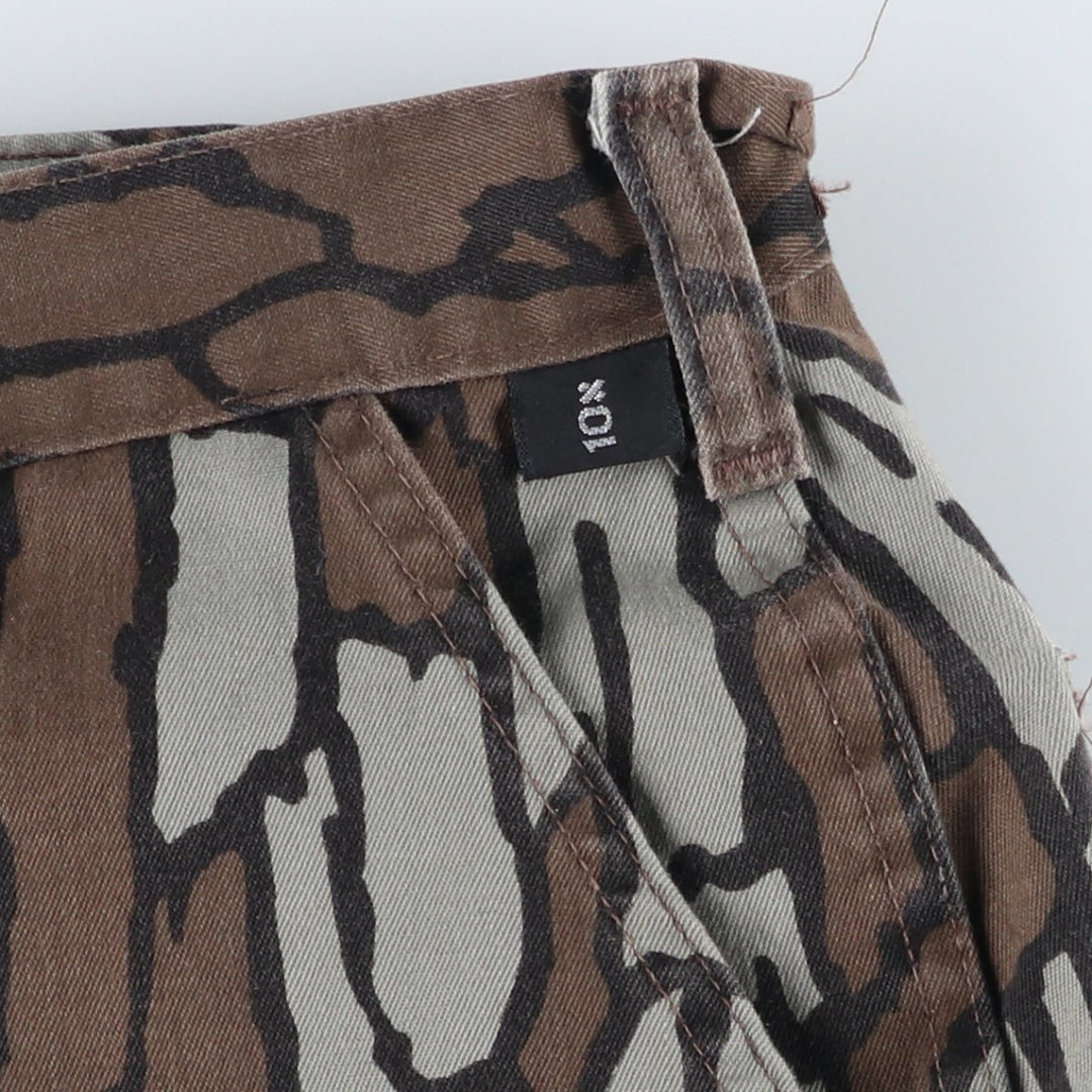 Civilian-made 10x Camouflage Pattern Treebark Camo Military Cargo Pants, Made in USA, Men's W33 equivalent. polyester Khaki type Vintage Second Hand