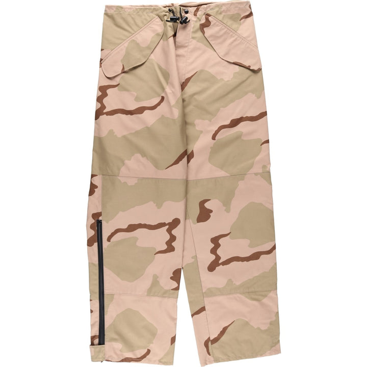 Genuine US military issue, 2000'S camouflage pattern 3C desert camo military Gore-Tex pants, made in USA, medium-long, men's size W36 equivalent. Nylon Khaki type brown Vintage Second Hand