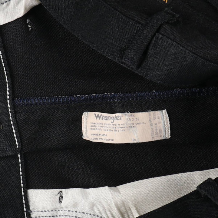 Vintage 80s-90'S Wrangler Rancher Dress Jeans, Slacks, Made in USA, Men's, Size W37 polyester black type Vintage Second Hand
