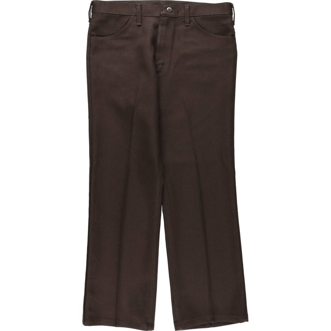 80s-90'S Wrangler Dress Jeans, Slacks, Made in USA, Men's, W34 equivalent, Vintage polyester brown type Vintage Second Hand