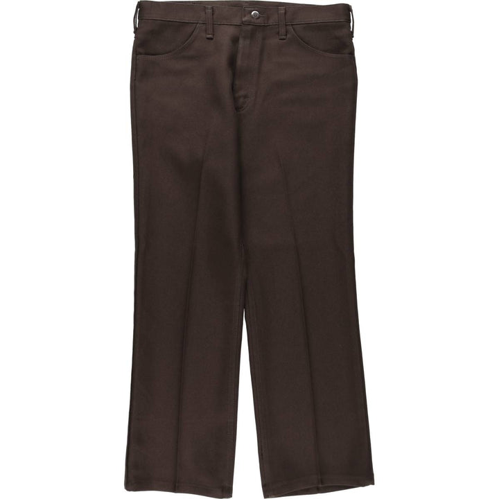 80s-90'S Wrangler Dress Jeans, Slacks, Made in USA, Men's, W34 equivalent, Vintage polyester brown type Vintage Second Hand