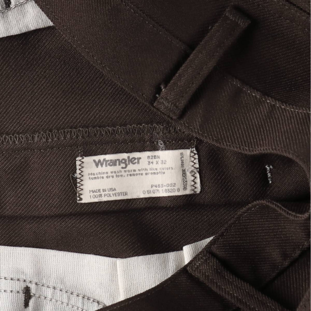 80s-90'S Wrangler Dress Jeans, Slacks, Made in USA, Men's, W34 equivalent, Vintage polyester brown type Vintage Second Hand