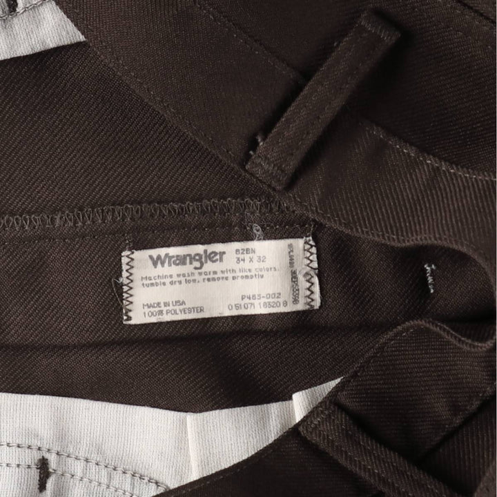 80s-90'S Wrangler Dress Jeans, Slacks, Made in USA, Men's, W34 equivalent, Vintage polyester brown type Vintage Second Hand
