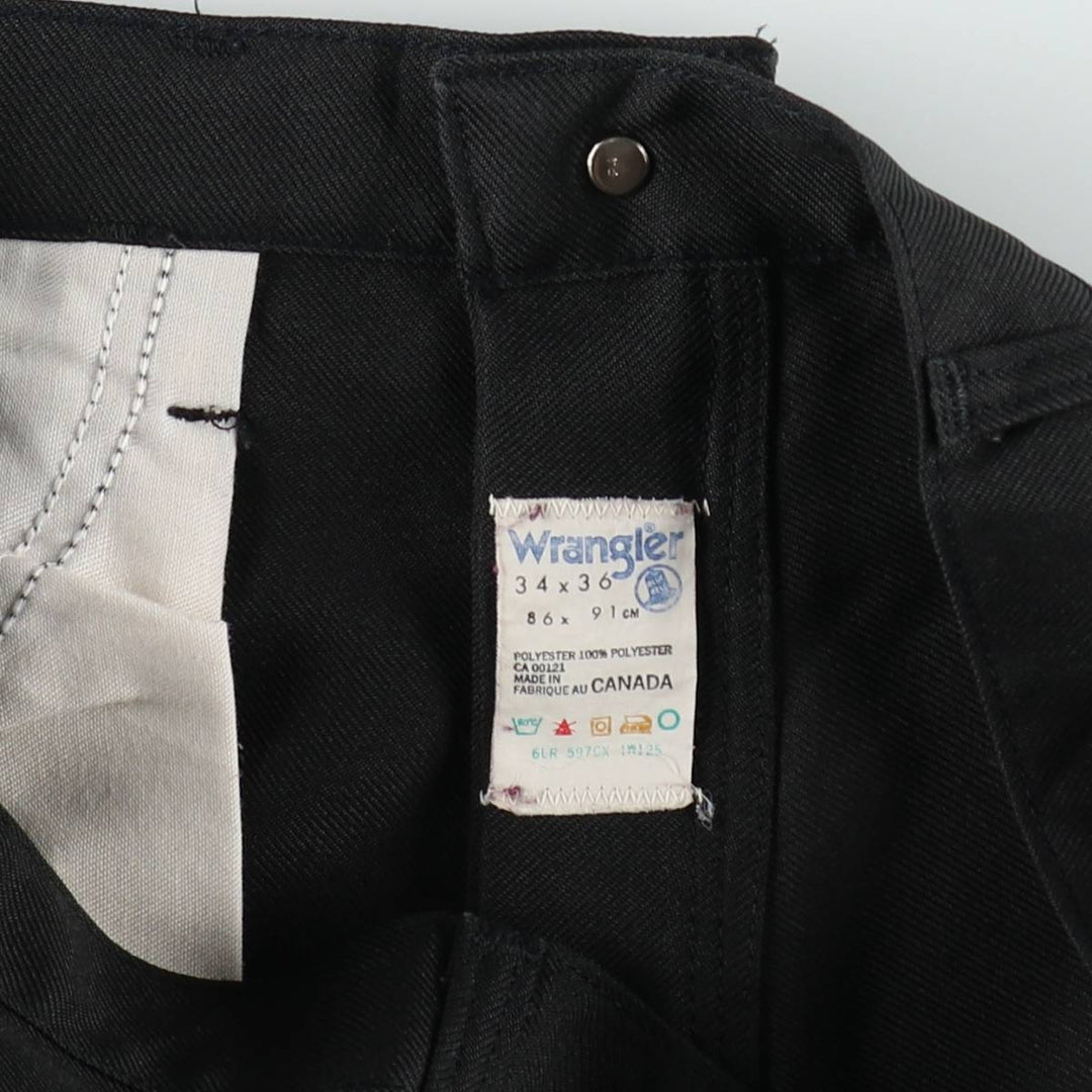 1990'S Wrangler Rancher Dress Jeans Slacks Pants, Made in Canada, Men's W32 (approx.), Vintage polyester black type Vintage Second Hand