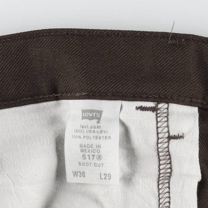 2000'S Levi's STA-PREST 517 BOOT CUT Flare Pants, Men's W35 equivalent. polyester brown type Vintage Second Hand