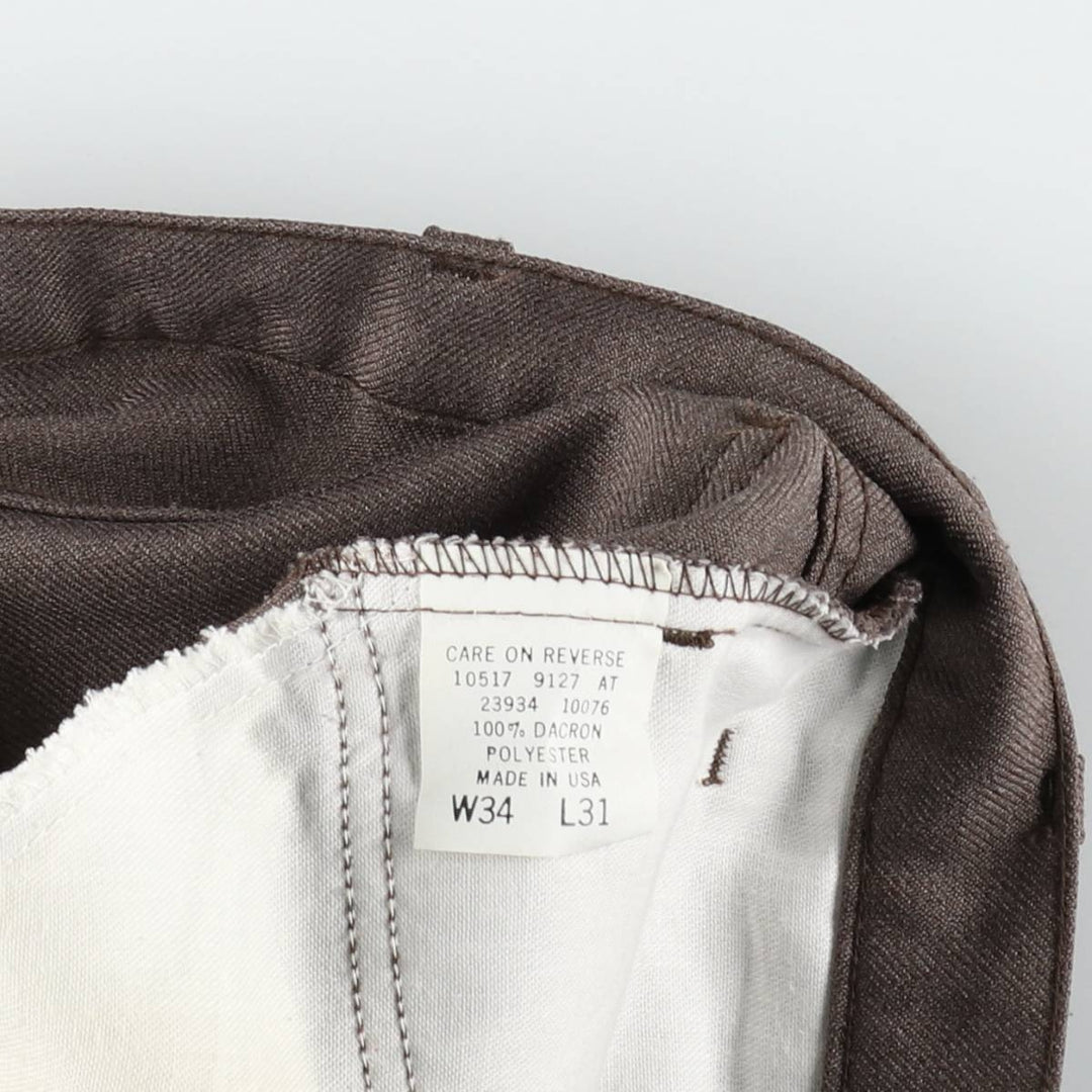 90'S Levi's STA-PREST Flare Pants, Made in USA, Men's W33 (approx.), Vintage polyester brown type Vintage Second Hand