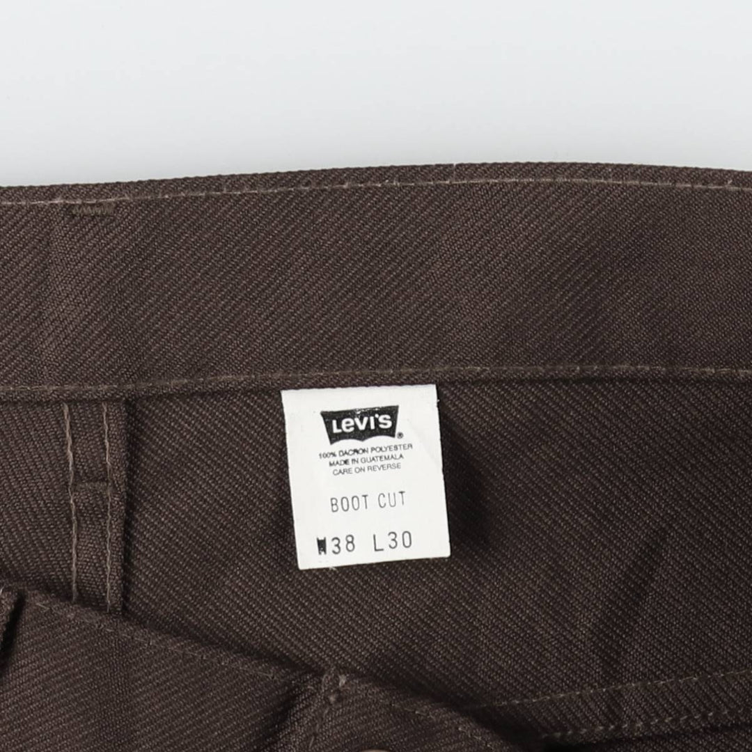2000'S Levi's STA-PREST 10517-6128 BOOT CUT Flare Pants, Men's W38 equivalent. polyester brown type Vintage Second Hand