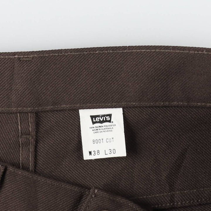 2000'S Levi's STA-PREST 10517-6128 BOOT CUT Flare Pants, Men's W38 equivalent. polyester brown type Vintage Second Hand