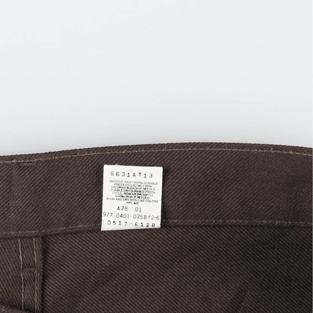 2000'S Levi's STA-PREST 10517-6128 BOOT CUT Flare Pants, Men's W38 equivalent. polyester brown type Vintage Second Hand