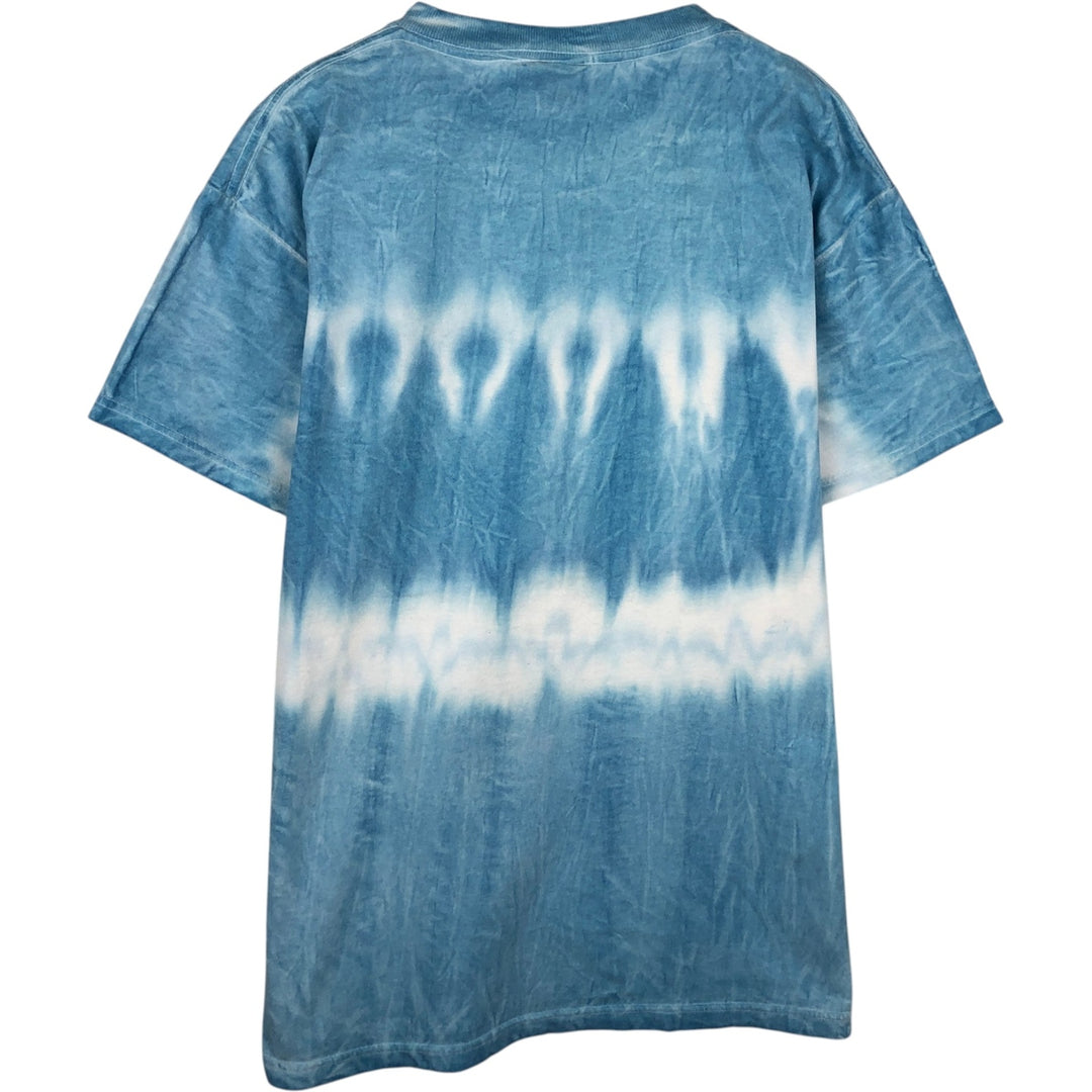 2000'S Looney Tunes Tweety Tie-Dye Pattern Character Print T-Shirt (Women's Size L) unclear Blue type light blue Vintage Second Hand