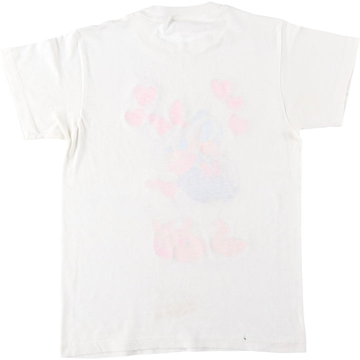90'S AMERICA'S FAVORITES Donald Duck and Daisy Duck character print T-shirt, made in USA, women's size M equivalent. cotton white type Vintage Second Hand