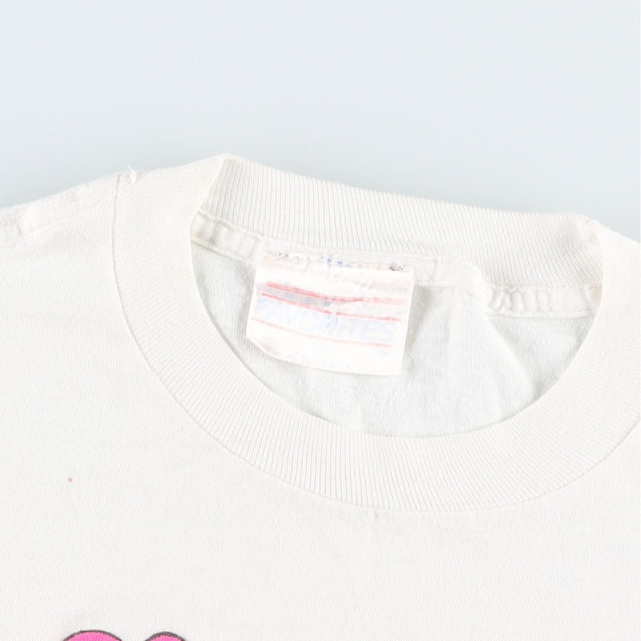 90'S AMERICA'S FAVORITES Donald Duck and Daisy Duck character print T-shirt, made in USA, women's size M equivalent. cotton white type Vintage Second Hand
