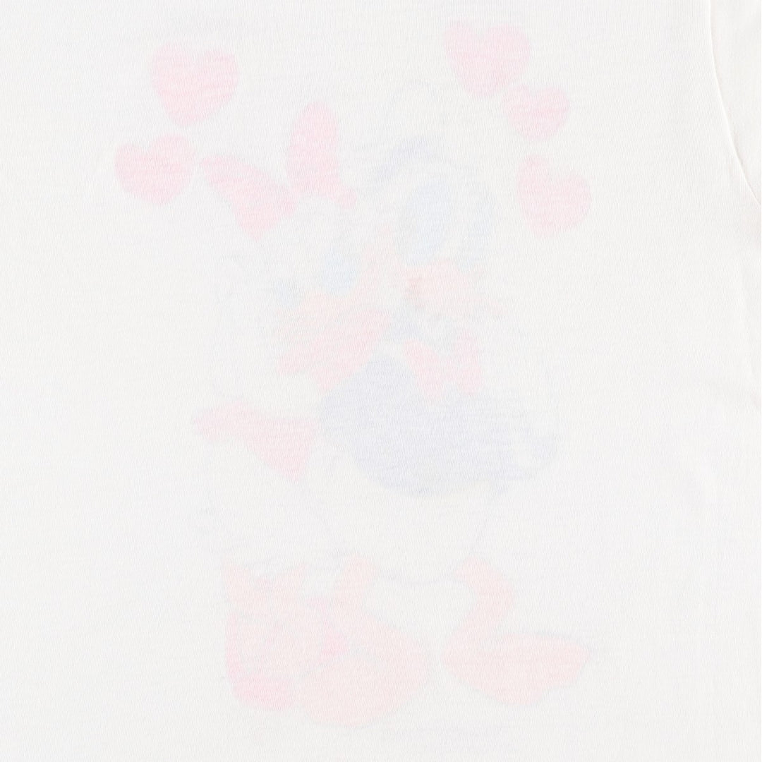 90'S AMERICA'S FAVORITES Donald Duck and Daisy Duck character print T-shirt, made in USA, women's size M equivalent. cotton white type Vintage Second Hand