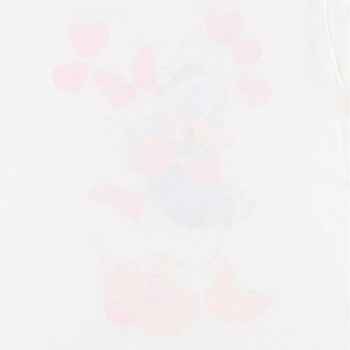 90'S AMERICA'S FAVORITES Donald Duck and Daisy Duck character print T-shirt, made in USA, women's size M equivalent. cotton white type Vintage Second Hand