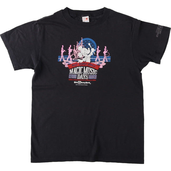 90'S Sherry Walt Disney World Mickey Mouse Character Print T-Shirt, Made in USA, Women's Size L (Equivalent), Vintage polyester black type Vintage Second Hand