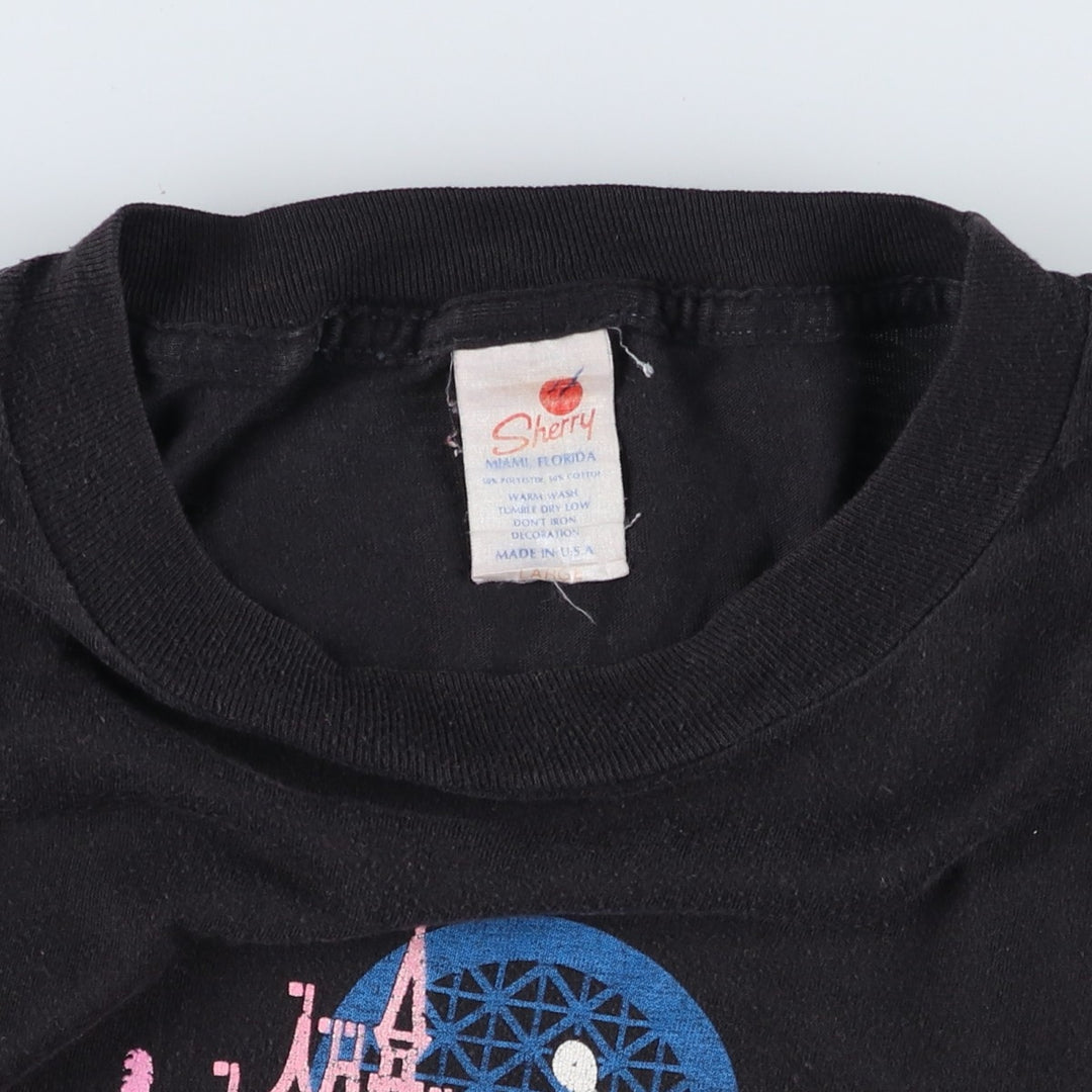 90'S Sherry Walt Disney World Mickey Mouse Character Print T-Shirt, Made in USA, Women's Size L (Equivalent), Vintage polyester black type Vintage Second Hand