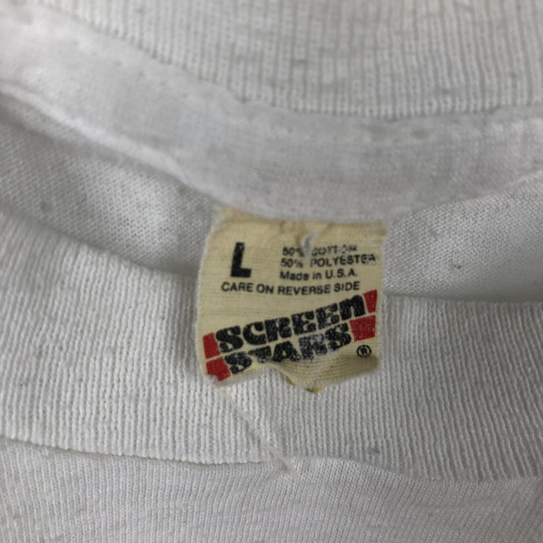 80s-90'S Screen Stars Newport Advertising T-Shirt, Made in USA, Women's Size L (approx.), Vintage cotton white type Vintage Second Hand