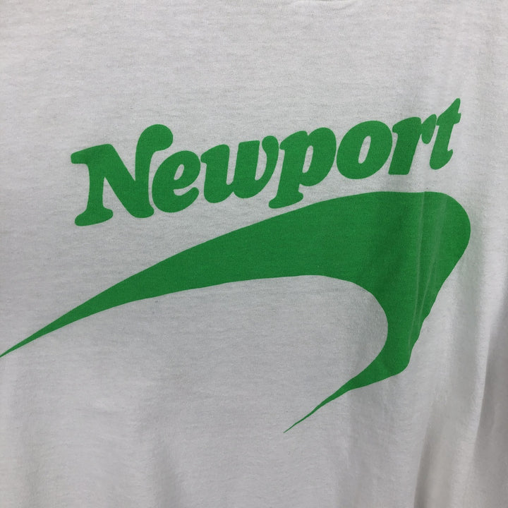 80s-90'S Screen Stars Newport Advertising T-Shirt, Made in USA, Women's Size L (approx.), Vintage cotton white type Vintage Second Hand