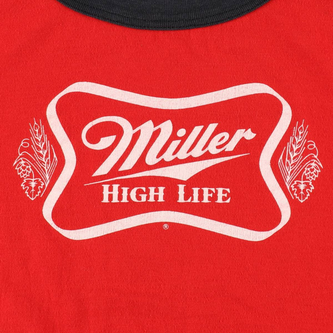 Miller High Life Advertising T-Shirt, Women's Size M (approx.), Vintage unclear red type Vintage Second Hand