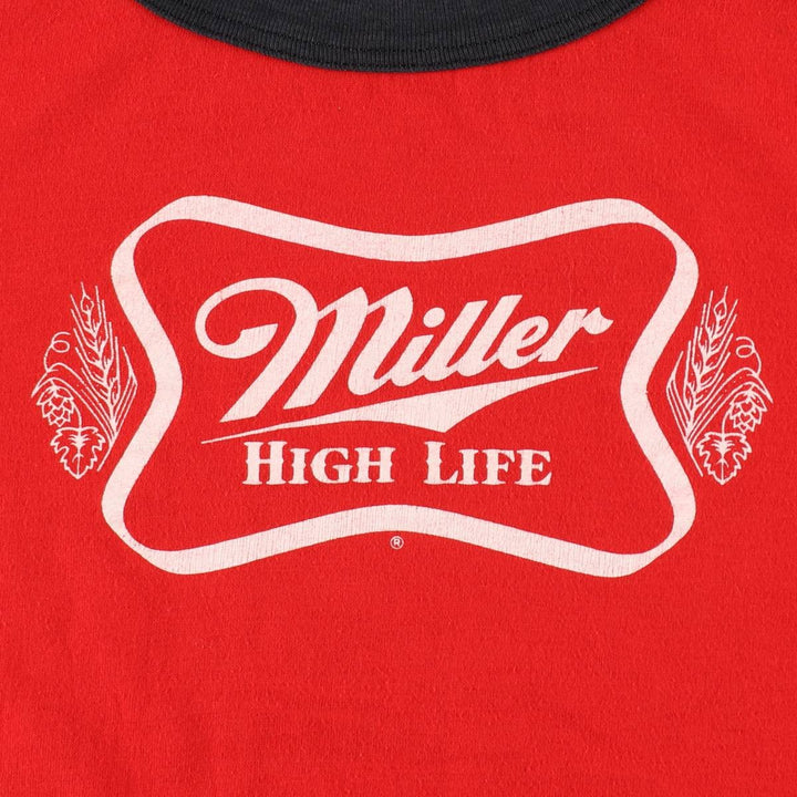 Miller High Life Advertising T-Shirt, Women's Size M (approx.), Vintage unclear red type Vintage Second Hand