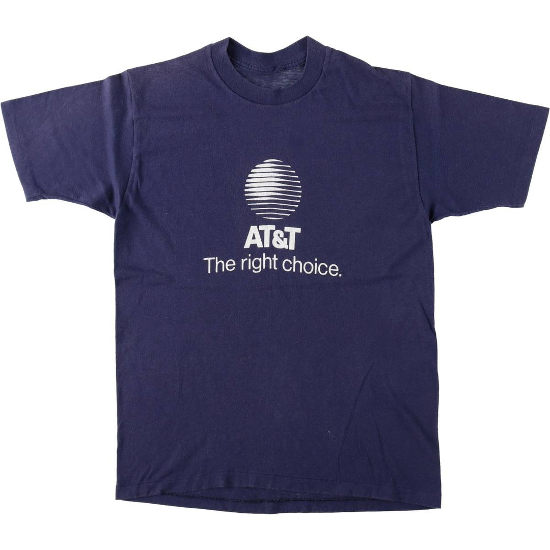 Vintage AT and T advertising T-shirt from the 1990s, women's size S equivalent. unclear navy blue type Vintage Second Hand