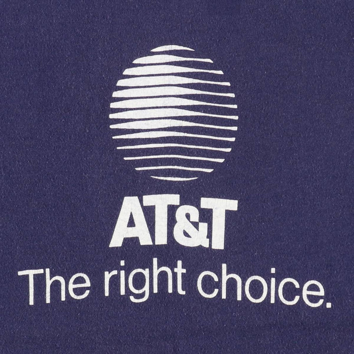 Vintage AT and T advertising T-shirt from the 1990s, women's size S equivalent. unclear navy blue type Vintage Second Hand