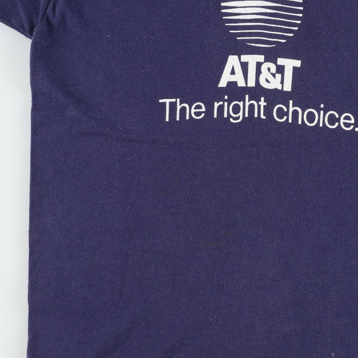 Vintage AT and T advertising T-shirt from the 1990s, women's size S equivalent. unclear navy blue type Vintage Second Hand