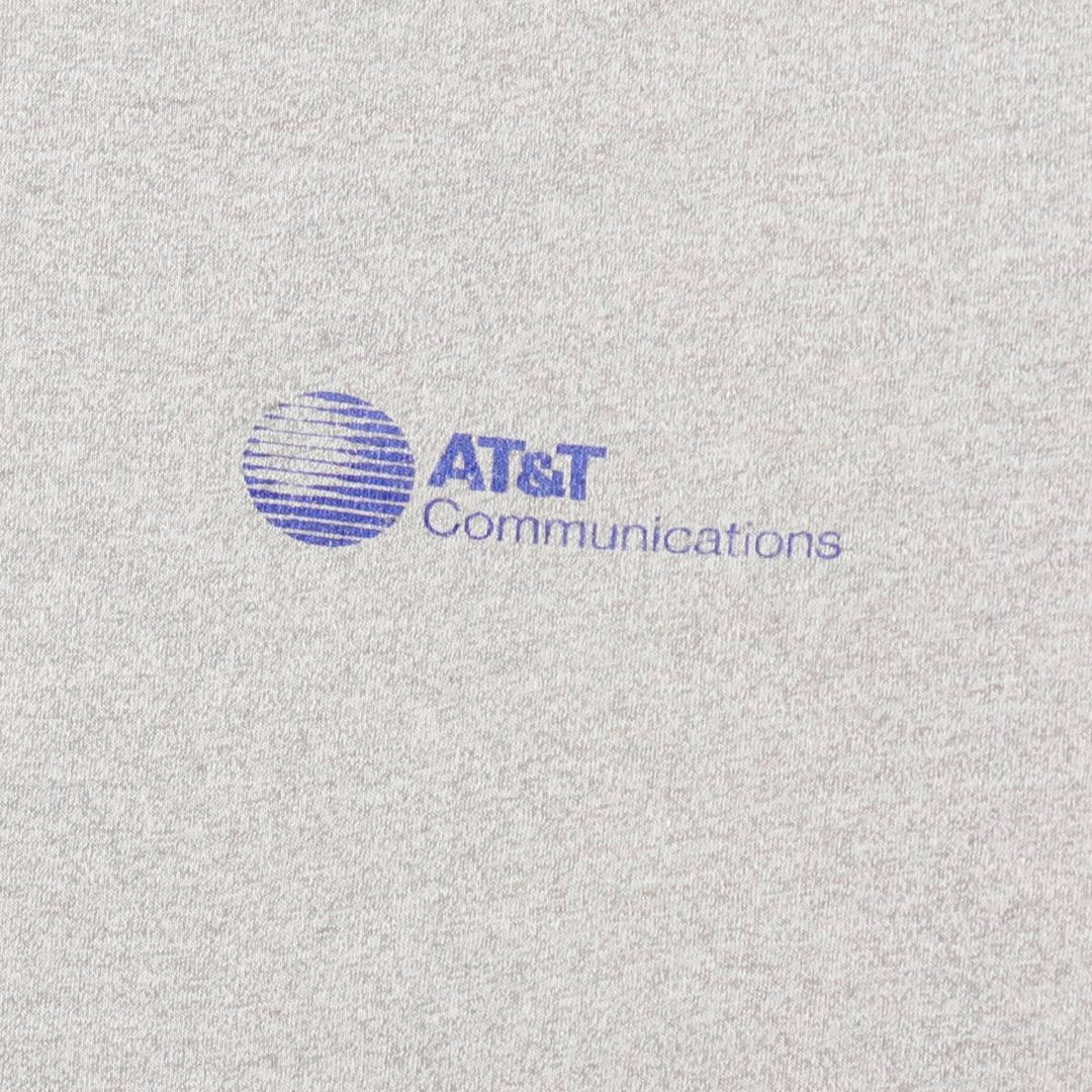 80s-90'S Screen Stars AT & T Communications Advertising T-Shirt, Made in USA, Women's Size L (approx.), Vintage unclear gray type Vintage Second Hand