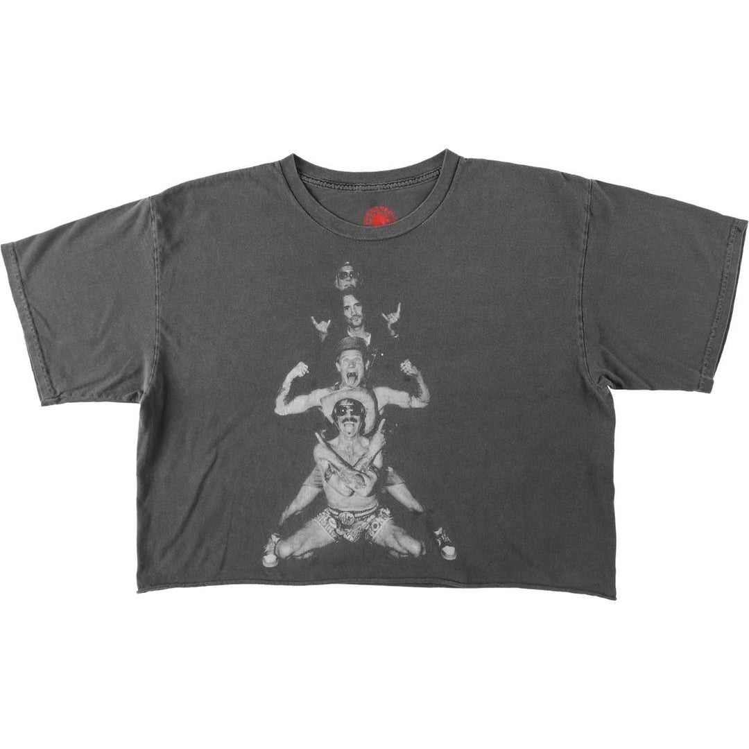 RED HOT CHILI PEPPERS Cut-off Band T-shirt (Women's Size L) cotton gray type Vintage Second Hand