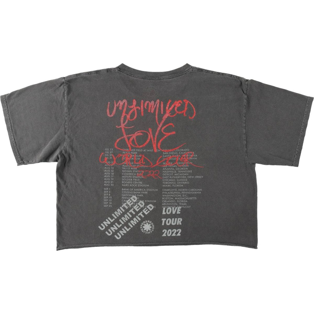 RED HOT CHILI PEPPERS Cut-off Band T-shirt (Women's Size L) cotton gray type Vintage Second Hand
