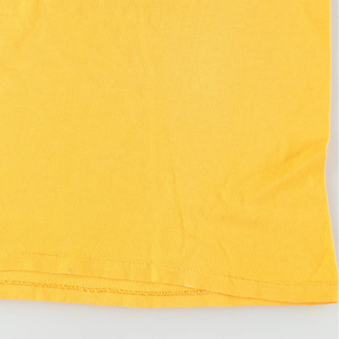80s-era IMP PRINT Sportswear Triple Print Two-Tone College T-Shirt, Women's Size L (Equivalent), Vintage cotton yellow type Vintage Second Hand