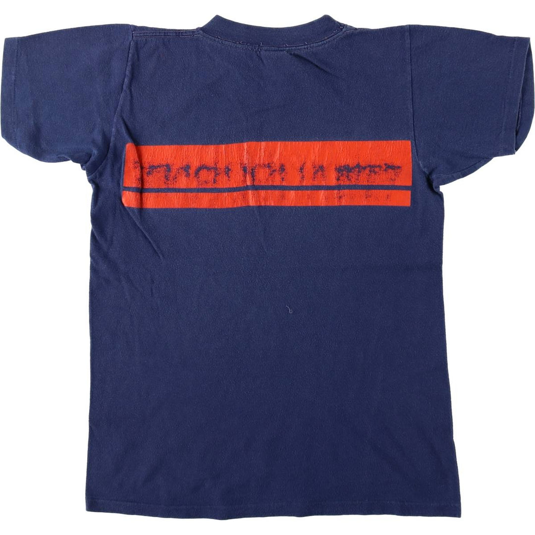 ~80'S Collegiate Pacific College T-shirt, Made in USA, Women's Size S (approx.), Vintage cotton navy blue type Vintage Second Hand